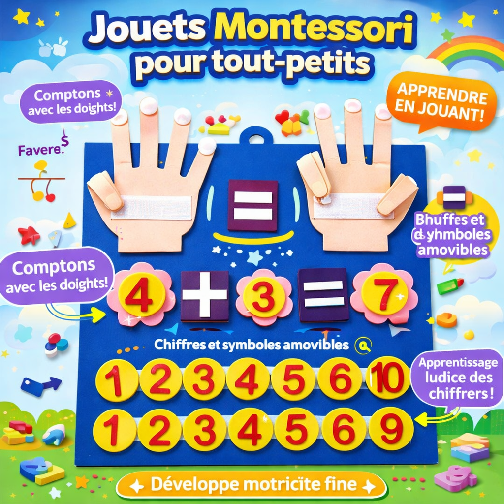 Jouet Montessori – Apprendre à Compter avec les Doigts